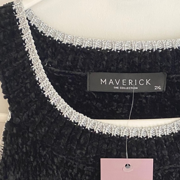 NWT Maverick The Collection Women's Open Shoulder Teddy Plush Sweater [US 1X] - Picture 7 of 14